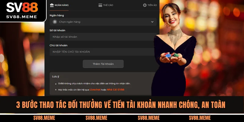 3 bước thao tác đổi thưởng về tiền tài khoản nhanh chóng, an toàn